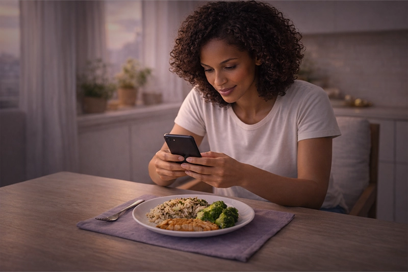 Illustration representing meal tracking.