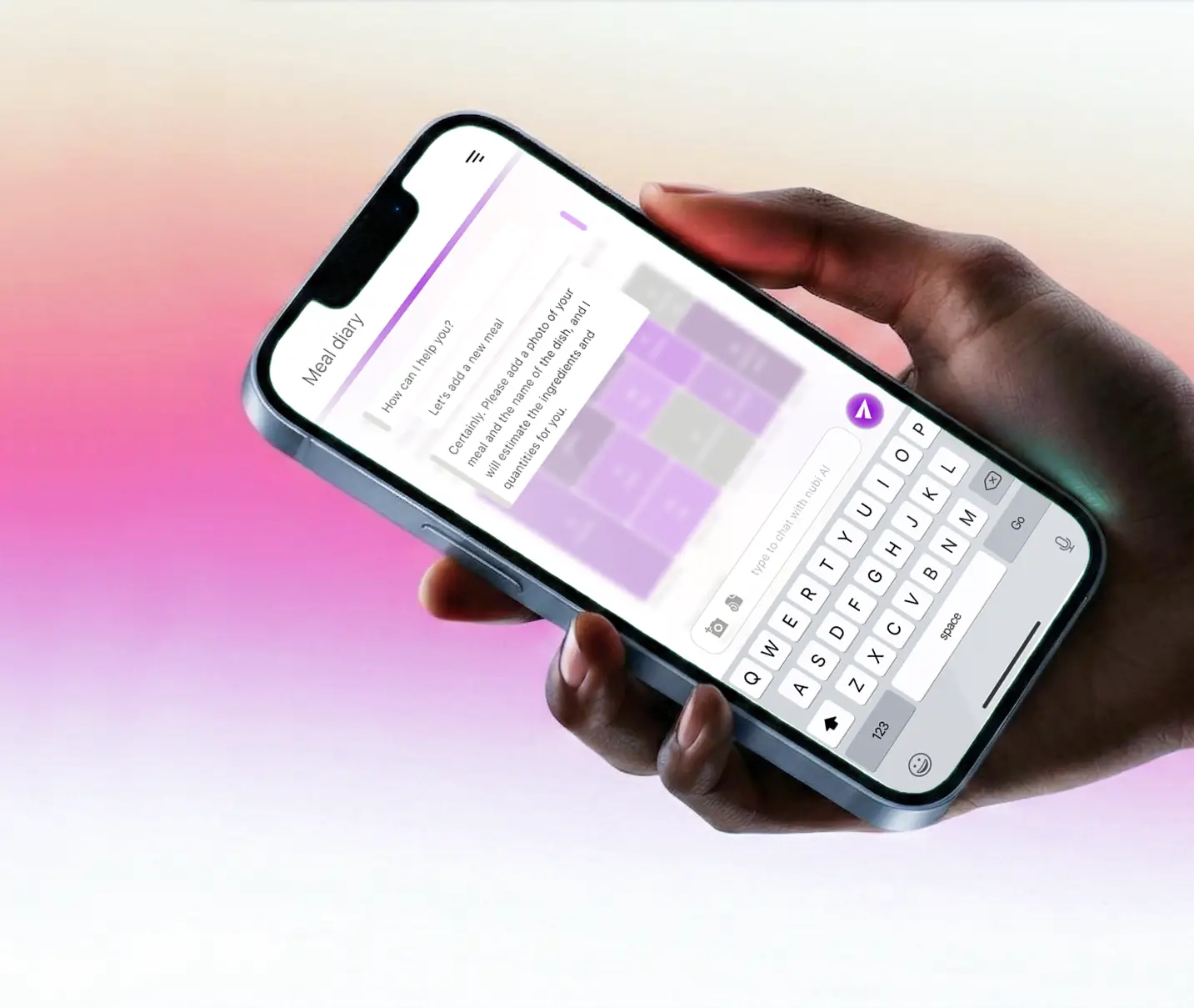 nubi app screen showing an AI chat conversation.